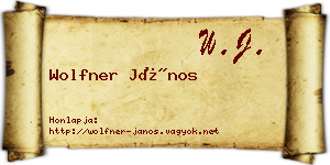 Wolfner János névjegykártya